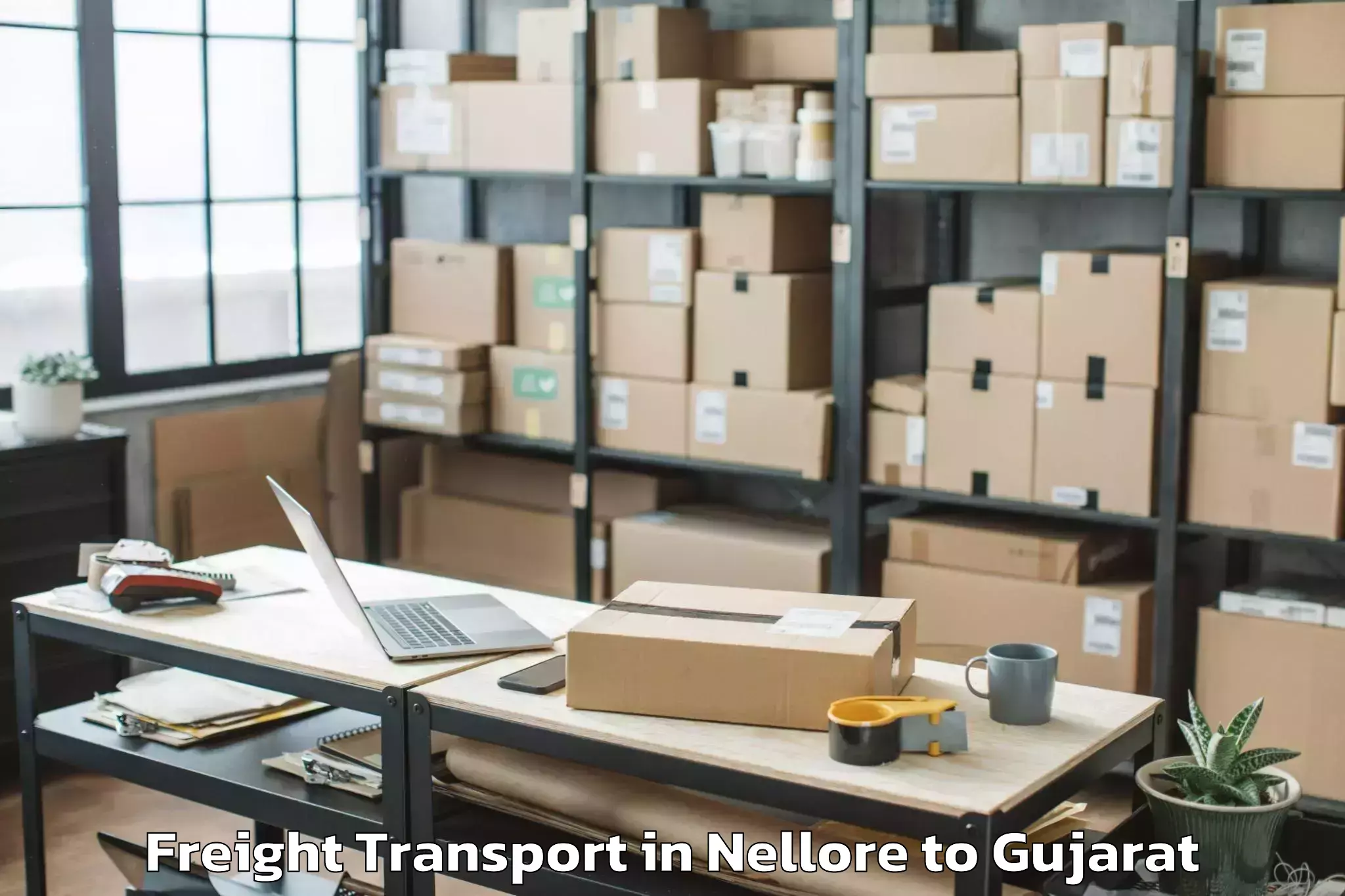 Trusted Nellore to Kamdhenu University Gandhinaga Freight Transport